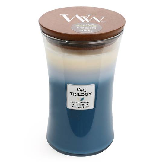 WOODWICK- Candle Medium TRILOGY-BEACHFRONT COTTAGE